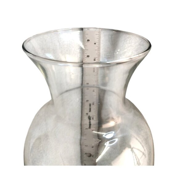 Clear Glass Gathering Vase With Flared Top & Rounded Base 11 Inches Tall Elegant - Picture 3 of 9